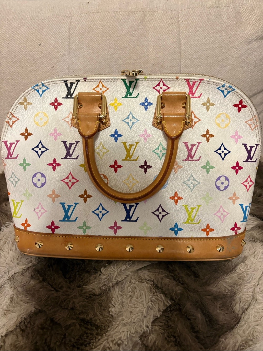 AUTHENTIC  Louis Vuitton White Multicolor /REASONABLE OFFERS ACCEPTED